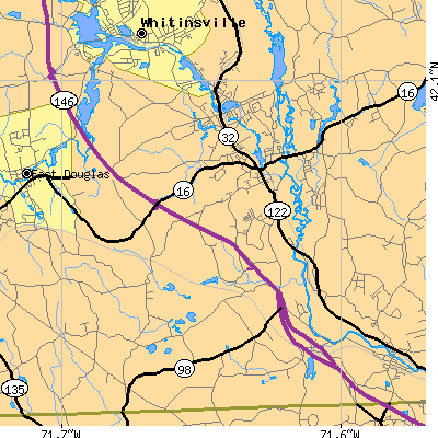 Zip code 01569 close-up map