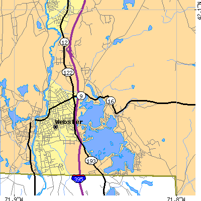 Zip code 01570 close-up map