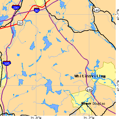 Zip code 01590 close-up map