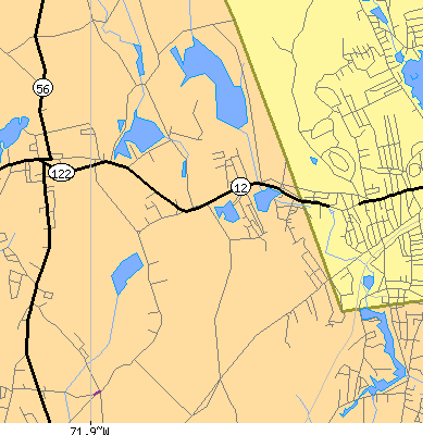 Zip code 01611 close-up map
