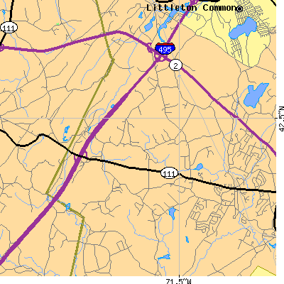 Zip code 01719 close-up map