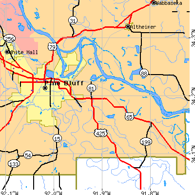 Zip code 71601 close-up map
