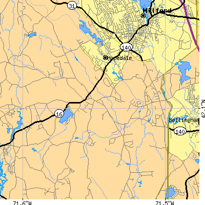 Zip code 01756 close-up map