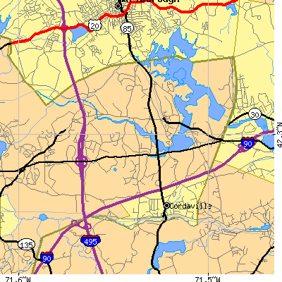 Zip code 01772 close-up map