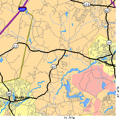 Zip code 01775 close-up map