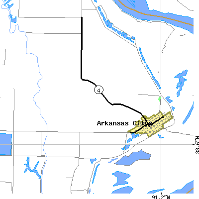 Zip code 71630 close-up map
