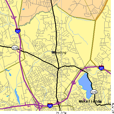 Zip code 01867 close-up map