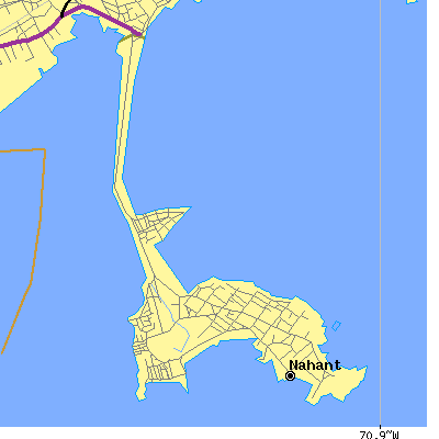 Zip code 01908 close-up map