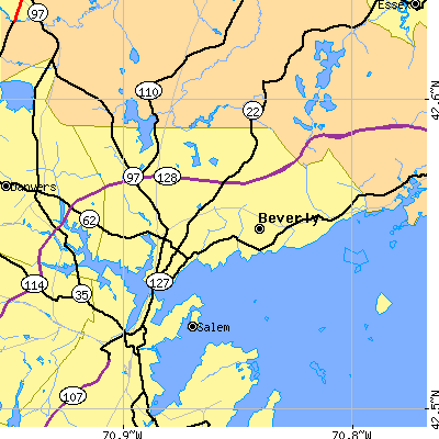 Zip code 01915 close-up map