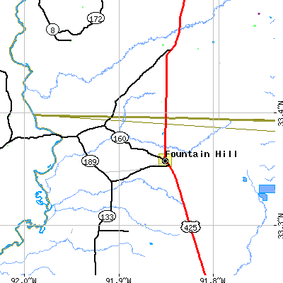 Zip code 71642 close-up map