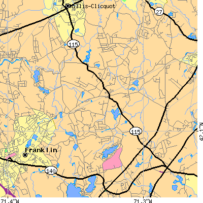 Zip code 02056 close-up map