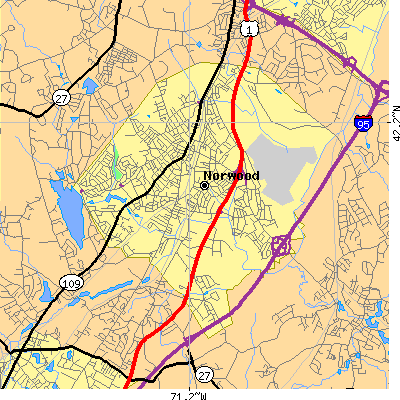 Zip code 02062 close-up map