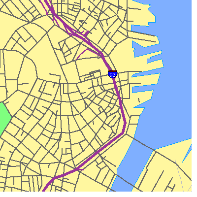 Zip code 02110 close-up map
