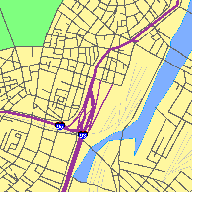 Zip code 02111 close-up map
