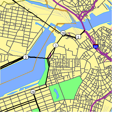 Zip code 02114 close-up map