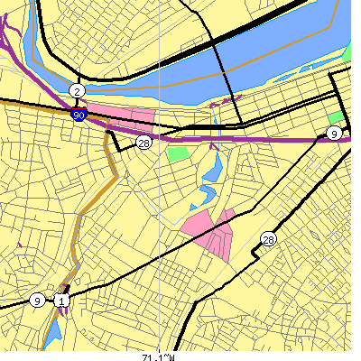 Zip code 02115 close-up map