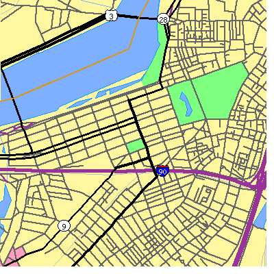 Zip code 02116 close-up map