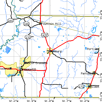 Zip code 71646 close-up map