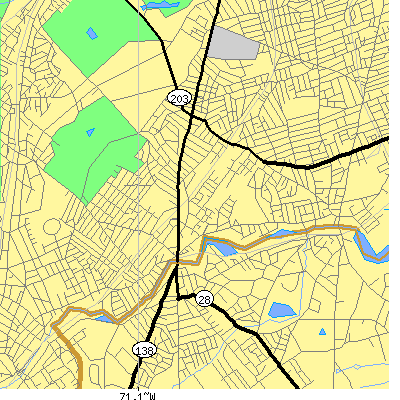 Zip code 02126 close-up map