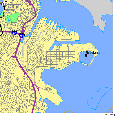 Zip code 02127 close-up map