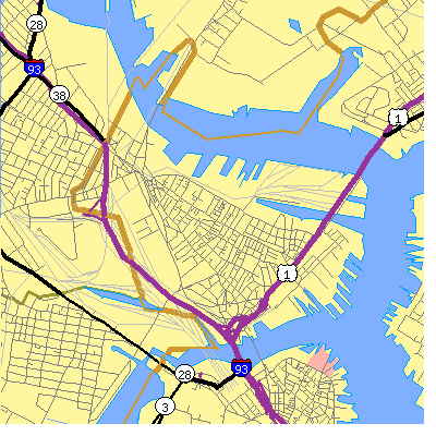 Zip code 02129 close-up map