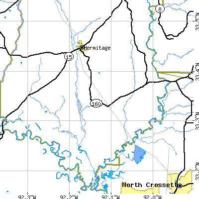Zip code 71647 close-up map