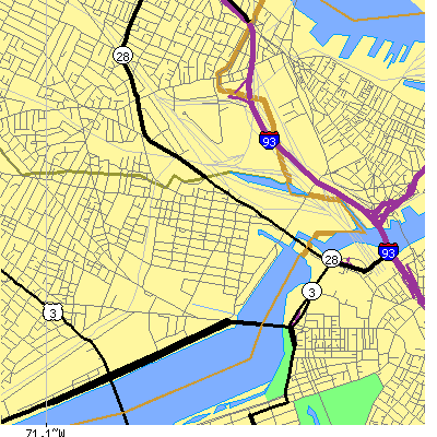 Zip code 02141 close-up map