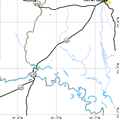 Zip code 71651 close-up map