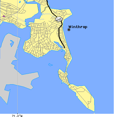 Zip code 02152 close-up map