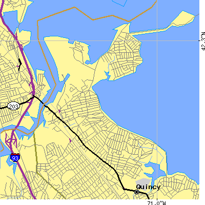 Zip code 02171 close-up map