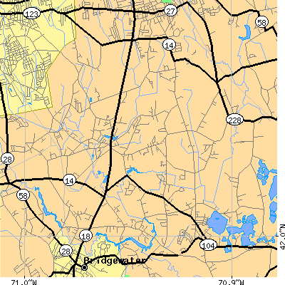 Zip code 02333 close-up map