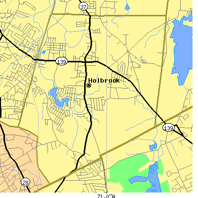 Zip code 02343 close-up map