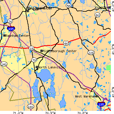 Zip code 02346 close-up map