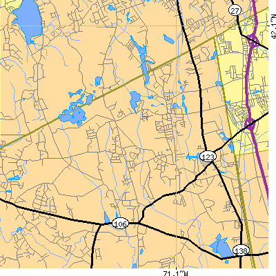Zip code 02356 close-up map