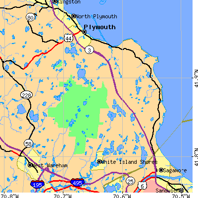 Zip code 02360 close-up map