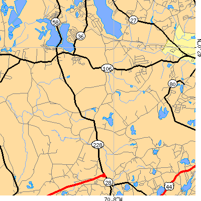 Zip code 02367 close-up map