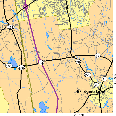 Zip code 02379 close-up map