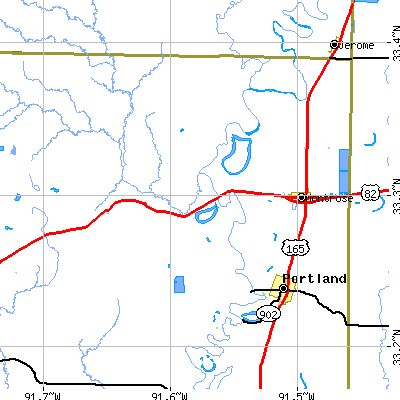 Zip code 71658 close-up map