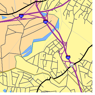 Zip code 02462 close-up map