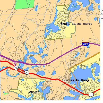 Zip code 02538 close-up map