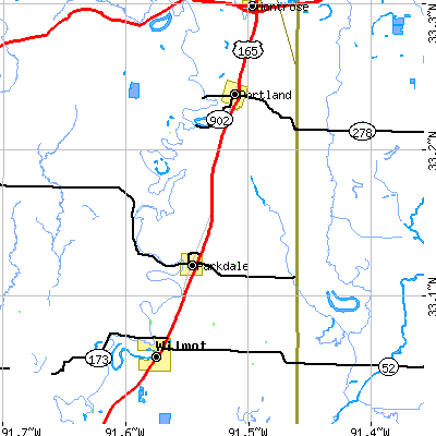 Zip code 71661 close-up map