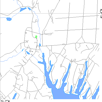 Zip code 02575 close-up map