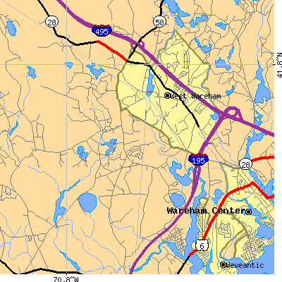 Zip code 02576 close-up map