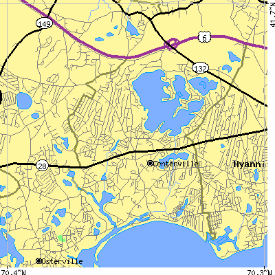 Zip code 02632 close-up map