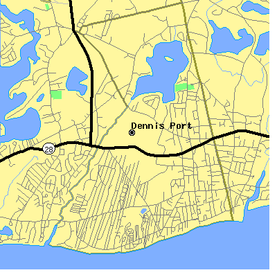 Zip code 02639 close-up map