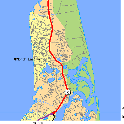 Zip code 02642 close-up map