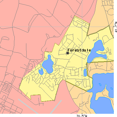 Zip code 02644 close-up map