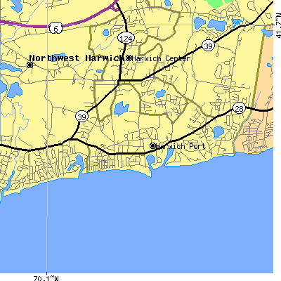 Zip code 02646 close-up map