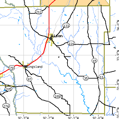 Zip code 71665 close-up map