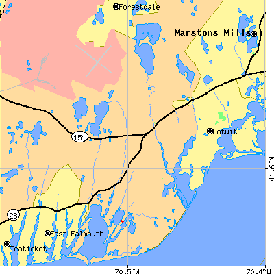 Zip code 02649 close-up map